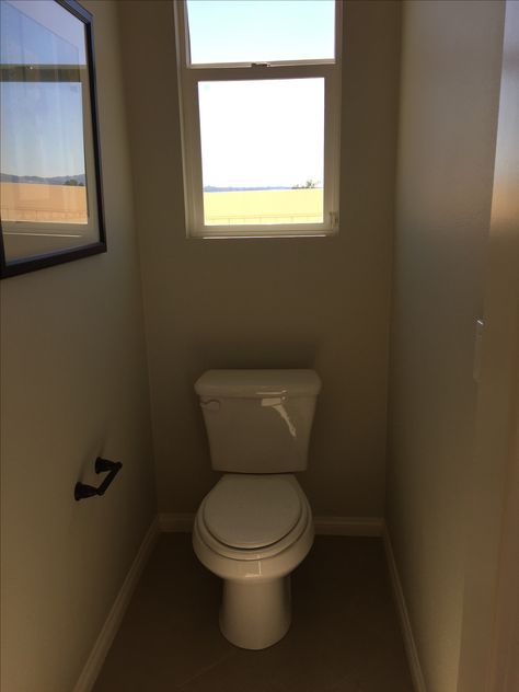 Separate toilet with window. Powder Room With Window Above Toilet, Powder Room With Window, Window Behind Toilet, Toilet With Window, Window Above Toilet, Behind Toilet, Room With Window, Toilet Window, Above Toilet