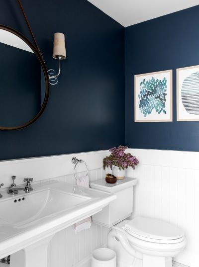 Navy Bathroom, Bathroom Remodel Cost, Cute Dorm Rooms, Trendy Bathroom, Small Bathroom Design, White Rooms, Bath Room, Bathroom Colors, Bathroom Design Small