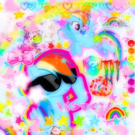 Decora kidcore rainbow complex pastel kawaii my little pony mlp Pastel Scenecore, Kidcore Rainbow, Pastel Emo, Scene Kid Art, Pastel Scene, Scene Pfp, Eyestrain Art, My Little Pony Poster, Scene Core