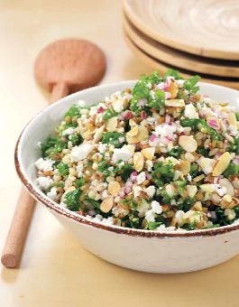 Barley Lentil Salad | Rose Reisman Quinoa Greek Salad, Veggie Main Dishes, Most Nutrient Dense Foods, Barley Salad, Summertime Salads, Creamy Feta, Green Lentils, Lentil Salad, Bulk Food