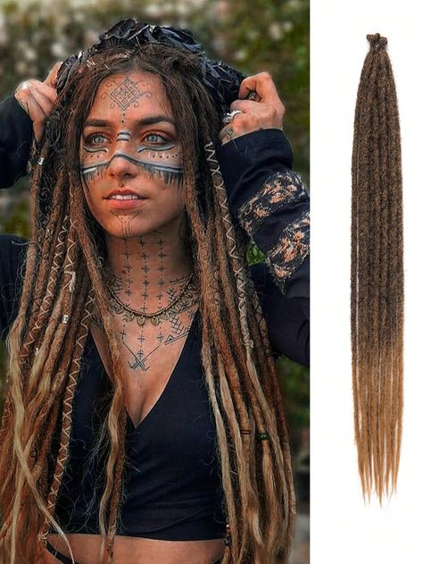 Ombre  Collar  Synthetic Fiber  Hair Bulk Without Weft Embellished   Wigs & Accs Latest Dreadlocks Styles, Female Dreadlocks Styles, Single Ended Dreads, Short Dreadlocks Styles, Dreads Styles For Women, Dread Hairstyles For Men, 4 Hairstyles, Mens Dreads, Dread Braids