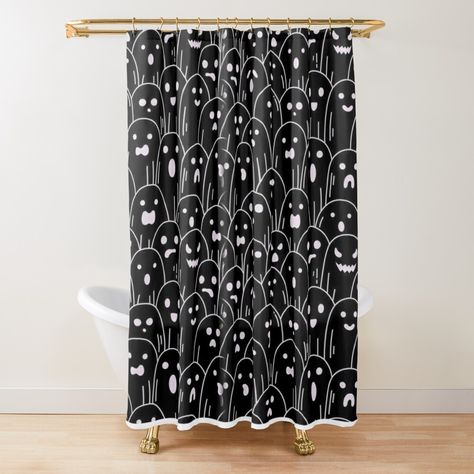 Get my art printed on awesome products. Support me at Redbubble #RBandME: https://www.redbubble.com/i/shower-curtain/Cute-Ghosts-Halloween-party-by-ChainsArt/152800030.YH6LW?asc=u Themed Table Settings, Ghosts Halloween, Cute Ghosts, Halloween Decor Ideas, Party Planners, Halloween Decorating, Curtains For Sale, Cute Ghost, Party Planner