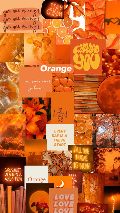 Orange board Orange Collage, Prose Poem, Orange Aesthetic, You Are Enough, Fresh Start, Favorite Color, Collage, Orange, Color