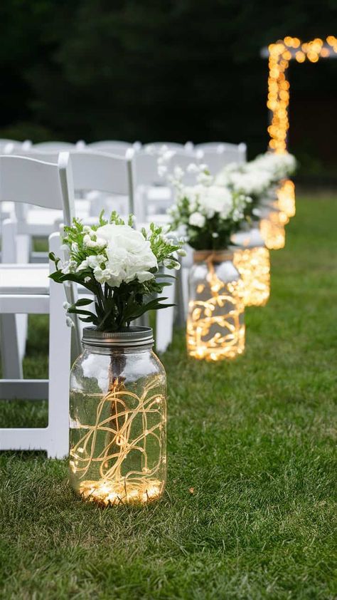 18 Wedding Aisle Decoration Ideas For Your Special Day Decorate Wedding Aisle, Easy Wedding Aisle Decor, Outside Aisle Decorations Wedding, Outside Aisle Decor, Wedding Ceremony Ideas Decoration Outdoor, Outdoor Wedding Aisle Ideas Simple, Unique Aisle Decorations Wedding, Isle Wedding Decor, Wedding Aisle Outside