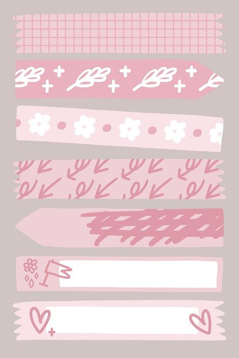 Doodle floral tape design vectors | premium image by rawpixel.com / katie Blank Reminder Paper Notes, Happy Monday Quotes, Doodle Floral, Penanda Buku, Paper Notes, Tape Design, Note Doodles, Notes Planner, Floral Tape