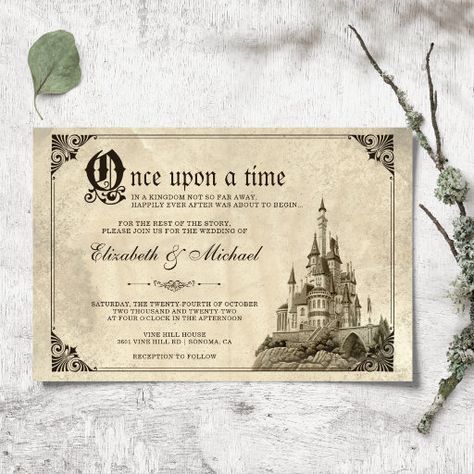 Fairy Tale Castle, Wedding Anniversary Invitations, Fairytale Castle, Princesa Disney, Classic Wedding Invitations, Anniversary Invitations, Vintage Wedding Invitations, Castle Wedding, Fairy Tale Wedding