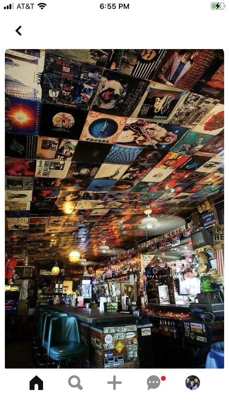 Dive Bar Decor, Bar Astethic, Dive Bar Aesthetic, Bar Shirts, Stacy's Mom, Funky Bar, Bar Deco, Biker Bar, Boho Bar