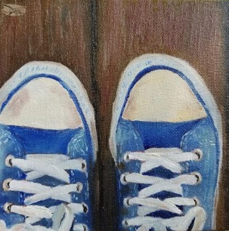 Converse Painting On Canvas, Converse Painting, Converse Colors, Cool Converse, Painted Converse, Blue Converse, Sneaker Art, Paint And Sip, My Pinterest