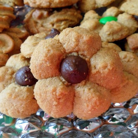 Peanut Butter Spritz Cookie Recipe, Cookie Press Cookies, Whole Chicken Recipes Oven, Press Cookies, Butter Spritz Cookies, Cookie Press Recipes, Homemade Peanut Butter Cookies, Spritz Cookie Recipe, Spritz Recipe