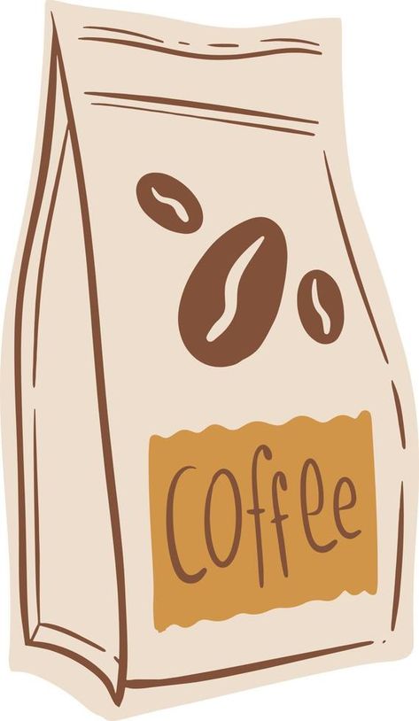 Coffee bag illustration Coffee Bag Illustration, Coffee Vector Illustration, Coffee Vector, Bag Illustration, Local Coffee, Local Coffee Shop, Coffee Bag, Coffee Shop, Vector Free