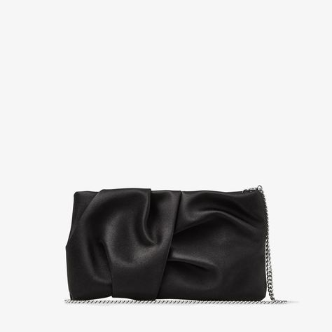 BONNY CLUTCH | Black Satin Clutch Bag | Winter 2022 collection | JIMMY CHOO US Jimmy Choo Bags Clutches, Jimmy Choo Bags, Jimmy Choo Clutch, Jimmy Choo Gold, Pink Cosmetics, Studded Clutch, Satin Clutch, Jimmy Choo Handbags, Suede Clutch