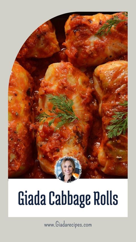 Giada Cabbage Rolls Best Cabbage Rolls, Lazy Cabbage Rolls, Giada De Laurentiis Recipes, Ground Chuck, Giada Recipes, Stuffed Cabbage Rolls, New Year Food, Hot Bread, Cabbage Recipe