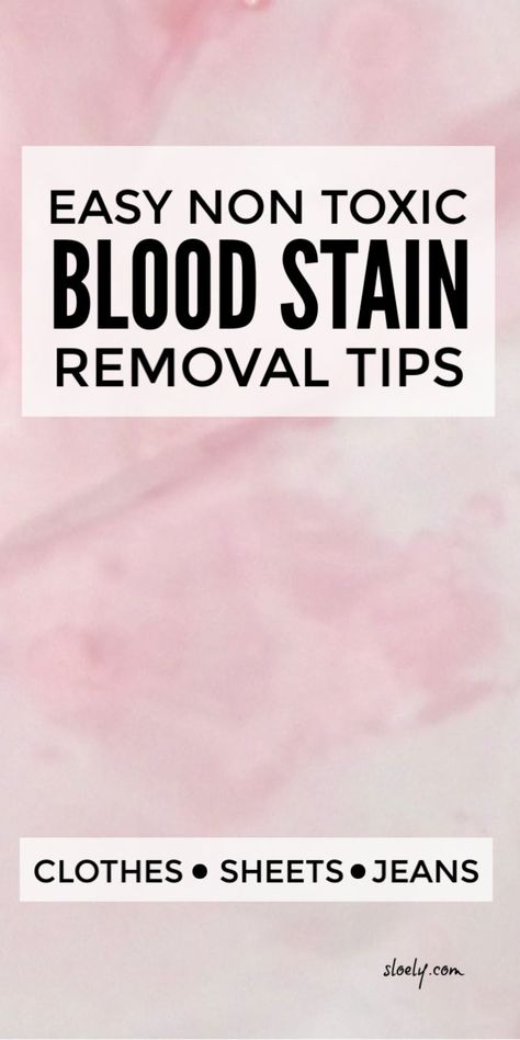 Use these non toxic blood stain removal tips to get rid of blood stains on clothes, sheets, jeans and mattresses even when the stains are dried or old and set and without ammonia or chlorine bleach that can trigger asthma and lung disease. #bloodstainremoval #laundryhacks #nontoxiccleaning #stainremovers #naturalcleaning How To Get Period Stains Out, Blood Out Of Clothes, Get Blood Stains Out, Remove Blood Stains, Blood Stain Removal, Blood Stain, Natural Stain Remover, Nontoxic Cleaning, Mattress Stains