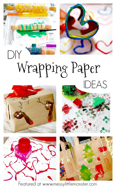 Decorate Wrapping Paper, Wrapping Paper Drawing Ideas, Christmas Diy Wrapping Paper, Diy Christmas Wrapping Paper Drawing, Craft Paper Christmas Wrapping, Diy Gift Easy, Provocation Ideas, Homemade Wrapping Paper, Diy Christmas Wrapping Paper