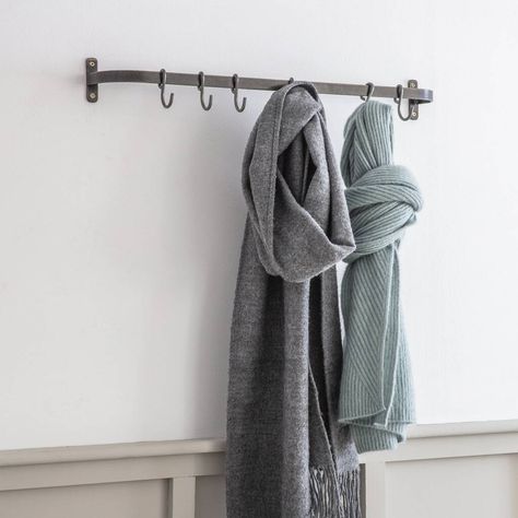 Steel Wall Rail By all things Brighton beautiful | notonthehighstreet.com Scarf Storage, Garden Trading, Wall Railing, Masonry Wall, Wall Rack, Boot Room, Potting Shed, Utility Rooms, Wall Racks