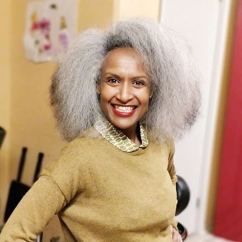 Gray Afro, Hairstyle For Black Women, Beautiful Gray Hair, Silver Grey Hair, Natural Gray Hair, Long Gray Hair, Ageless Beauty, Grey Hair Color, Creative Blog