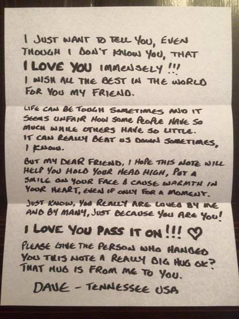 An example letter to be included in our care packages for the homeless. Want to get involved? iloveyoupassiton.com/love-letters/ Positive Letters To Friends, Meaningful Notes To Friends, Letters To Friends Encouraging, Letter Ideas For Strangers, Farewell Letter To Senior, Encouraging Letter To A Friend, Walk To Emmaus Letter Ideas, Senior Letters Ideas, Palanca Letter For Retreat Examples