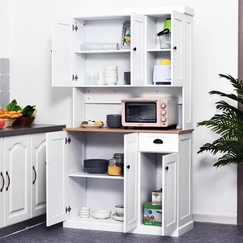 [BIG SALE] Our Best Pantry Cabinet Deals You’ll Love In 2020 | Wayfair Wood Kitchen Pantry, Dapur Moden, Cabinet Microwave, Pantry Cabinet Free Standing, Free Standing Kitchen Pantry, Kitchen Pantry Cupboard, Modern Kitchen Cabinet, Office Break Room, Kitchen Microwave