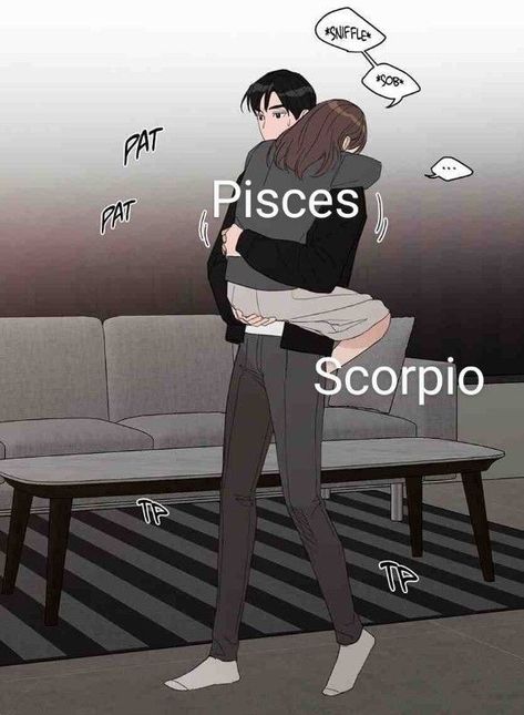 Pisces Dynamics, Scorpio X Pisces Anime, Pisces X Scorpio Couple Art, Pisces Scorpio Relationship, Pisces X Leo, Scorpio X Pisces, Pisces Fanart, Pisces X Scorpio, Pisces X Scorpio Couple