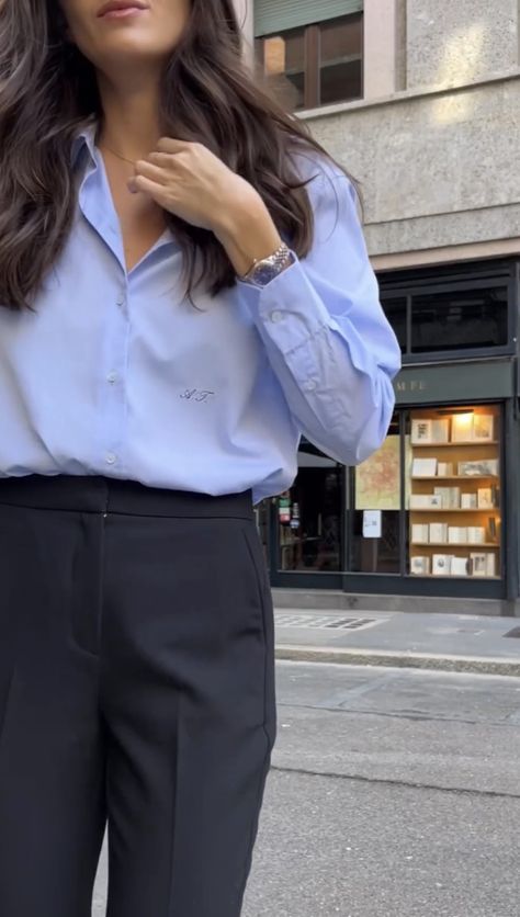 Sky Blue Shirt, Formal Pant, Lawyer Outfit, University Outfit, Stylish Work Outfits, Workwear Fashion, Causual Outfits, Formal Outfit, Shirt For Women