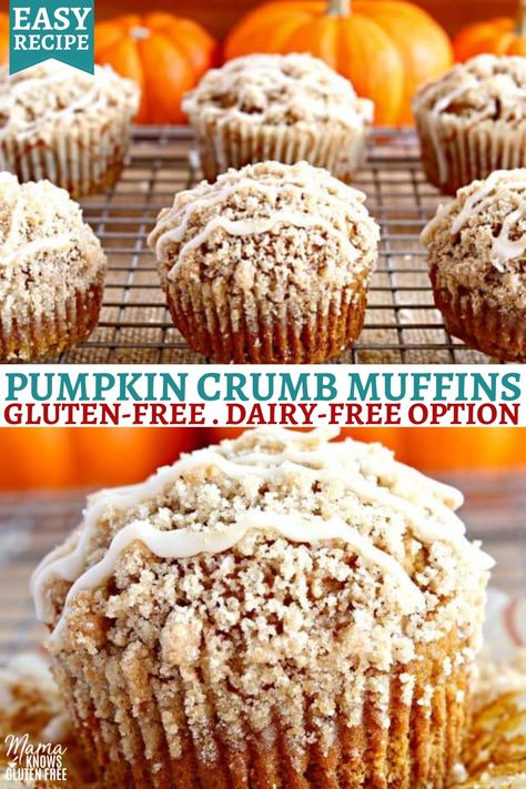 Dairy Free Pumpkin Muffins, Gluten Free Apple Recipes, Gluten Free Pumpkin Muffins, Pumpkin Muffins Easy, Crumb Muffins, Dairy Free Pumpkin, Pan Sin Gluten, Apple Cinnamon Muffins, Cookies Gluten Free