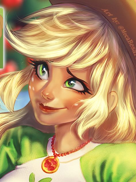 Applejack in my art style!⭐🍎✨ (⁠┛⁠✧⁠Д⁠✧⁠)⁠)⁠┛⁠彡⁠┻⁠━⁠┻ She's so pretty ✨✨ EEEE ✨ Hope y'all love it ✨ (⁠｡⁠•̀⁠ᴗ⁠-⁠)⁠✧ #illustration #digitalart #art #mecabesares #drawing #mlp #mylittlepony #applejack #fanart #sonarpen Apple Jack Human Fanart, Mlp Applejack Fanart, Apple Jack Fanart, Applejack Wallpaper, Applejack Fanart, Applejack Human, Jack Movie, Pony Cartoon, She's So Pretty