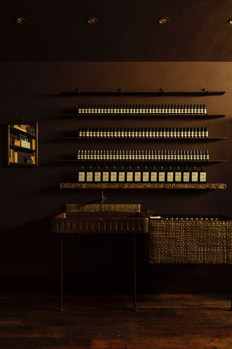 Aesop Display, Aesop Products, Aesop Store, Wooden Floorboards, Store Opening, Brick Building, Retail Space, London Design, Window Seat