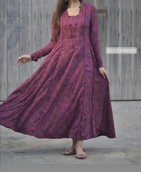 Frocks Design For Girls Pakistani, Pakistani Casual Wear Simple Frocks, Printed Frok Designs, Printed Frock, Abaya Design, Long Frock Designs, Girls Dresses Sewing, Frock Fashion, Latest Dress Design