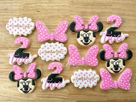 Twodles Cookies, Oh Twodles Cookies, Oh Twoodles Girl Birthday, Birthday Sugar Cookies, Oh Twodles, Minnie Mouse Cookies, Birthday Cookies, Royal Icing Cookies, Sugar Cookies Decorated