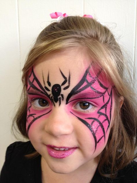 Spider Face Painting, Face Painting Halloween Kids, Superhero Face Painting, Halloween Makeup For Kids, Halloweenský Makeup, Girl Face Painting, Face Painting Easy, Kids Face Paint, Body Suit Tattoo