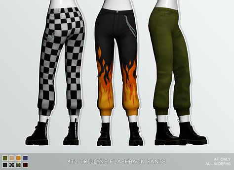 4t2 Trillyke FlashBack Pants. Trillyke really snapped with these pants. You bet I’m going to be putting them on all my sims from now on lol. Adult female only. All morphs. Eight colors. 5k polys. ... Sims 4t2, Sims Finds, Cc Sims4, Ts2 Cc, My Sims, Checkered Pants, Sims 4 Toddler, Toddler Romper, Going Gray