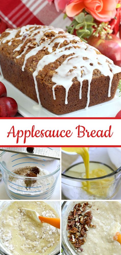 Apple Sauce Bread Easy, Cinnamon Applesauce Bread Recipes, Applesauce Bread Recipe Easy, Applesauce Bread Easy, Applesauce Pumpkin Bread, Apple Sauce Bread Recipe, Apple Sauce Bread, Cinnamon Applesauce Bread, Applesauce Bread Recipe