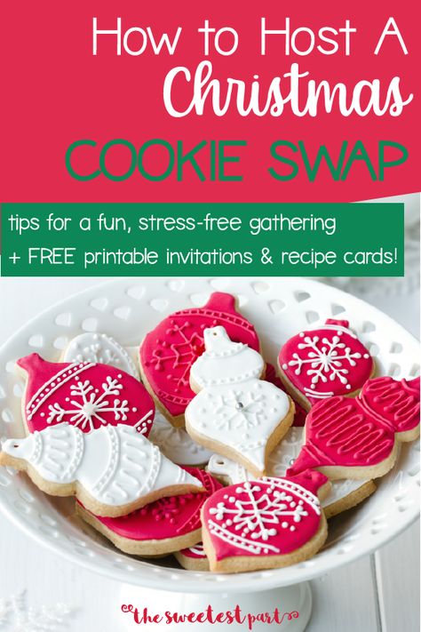 Christmas Cookie Swap Party Ideas, Christmas Cookies Swap Recipes, Cookie Swap Ideas, Holiday Cookie Swap, Cookie Swap Party Games, Cookie Swap Party Ideas, Recipe Exchange Party, Cookie Swap Rules, Cookie Exchange Party Ideas