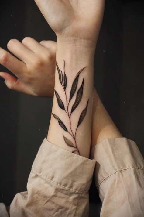 More than just a tattoo artist Elena Fedchenko | iNKPPL Korean Tattoo Artist, Becoming A Tattoo Artist, Inner Forearm Tattoo, Leaf Tattoo, Floral Tattoo Sleeve, Vine Tattoos, Plant Tattoo, Forearm Tattoo Women, Botanical Tattoo