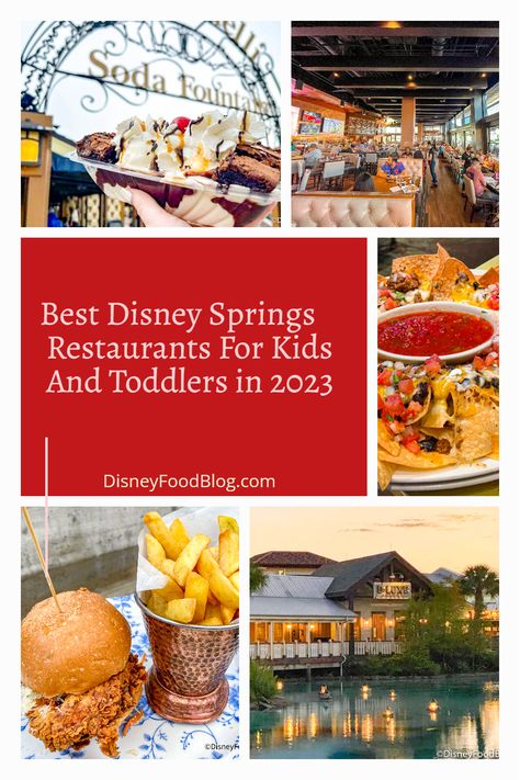 Best Disney Springs Restaurants, Disney Springs Food, Disney Character Dining, Disney Springs Restaurants, Best Disney Restaurants, Kids Restaurants, Toddler Dinner, Eat On A Budget, Kid Friendly Restaurants