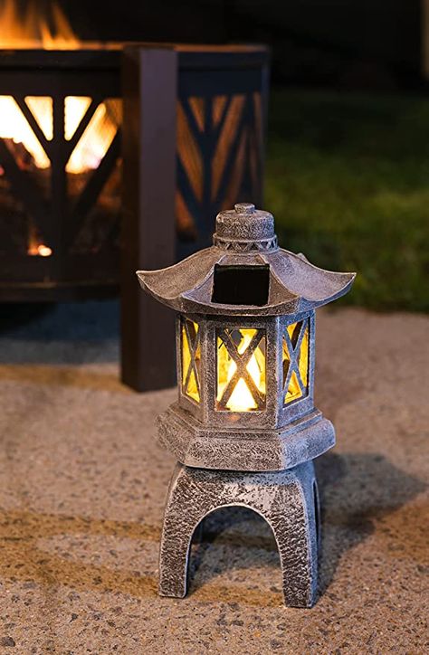 VP Home Pagoda Garden Statue, Solar Powered Statue Japanese Garden Decor, Outdoor Zen Garden Lantern, Flickering LED Garden Light (Zen Garden Pagoda) Home Zen Garden, Outdoor Zen Garden, Garden Pagoda, Asian Temple, Japanese Garden Decor, Pagoda Garden, Garden Lantern, Led Garden Lights, Garden Lanterns