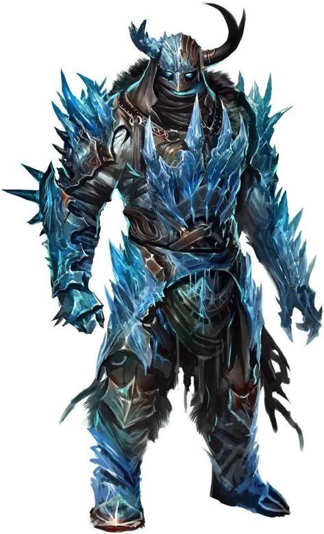 Ice Temple, Ice Elemental, Undead Warrior, Guild Wars, Dnd Art, Fantasy Monster, Fantasy Armor, Monster Design, Creature Concept Art