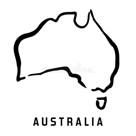 Australia map. Australia simple map outline - smooth simplified continent shape , #AFFILIATE, #simple, #outline, #Australia, #map, #smooth #ad Australia Map Illustration, Australia Outline, Australia Map Art, Bear Paw Tattoos, Paw Tattoos, Map Australia, Australian English, Australian Maps, Map Ideas