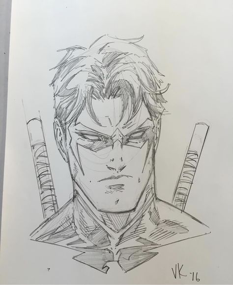 The Flash Sketch, Nightwing Drawing, Dc Sketch, Nightwing Art, Nightwing Wallpaper, Superhero Sketches, Batman Drawing, Marvel Drawings, Batman Comic Art