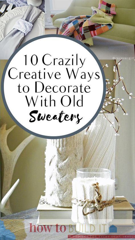 Things to Do With Old Sweaters, Uses for Old Sweaters, DIY Crafts, WInter Crafts, Sweater Crafts, How to Decorate With Old Sweaters, Old Sweaters, Old Sweater Crafts, Popular Pin. Old Sweater Diy, Old Sweater Crafts, Upcycling Crafts, Sweater Crafts, Cork Letters, Crafts Winter, Upcycled Sweaters, Sewing Christmas, Room Decor Crafts