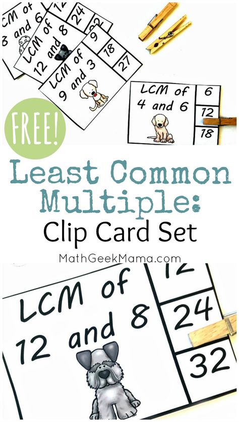 Least Common Denominator, Elementary School Math Activities, Least Common Multiple, Common Multiples, Free Math Resources, Teaching Multiplication, Math Geek, Free Math Worksheets, Math Printables