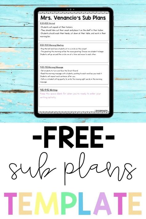 Take the stress out of taking a sick day by creating a sub plans template. This blog post will walk you through the steps to create your sub plans template so you can create sub plans quickly and effectively. Download your free editable sub plans template here! Substitute Plans Template, Emergency Substitute Plans, Classroom Routines And Procedures, Lesson Plan Template Free, Substitute Plans, Writing Planning, Sub Plan, Math Fact Fluency, Sick Day