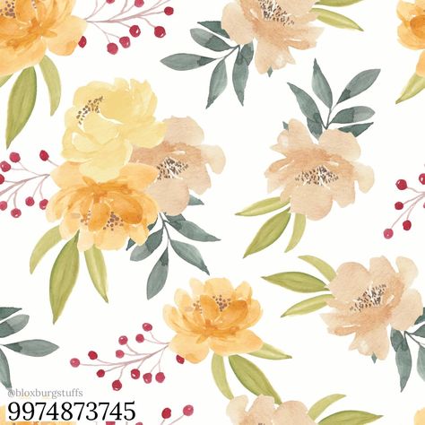 Yellow Peony Flower, Yellow Peony, Flower Seamless Pattern, Peony Pattern, Yellow Peonies, Bloxburg Decals Codes Wallpaper, Code Wallpaper, Bloxburg Decals Codes, Design Phone Case