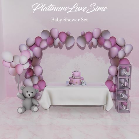 Sims 4 Curseforge Cc, Sims 4 Baby Shower Cc, Sims 4 Cc Baby, Sims 4 Jobs, Baby Shower Clothes, Bear With Balloons, Sims 4 Toddler Clothes, Baby Shower Venues, Sims 4 Tattoos