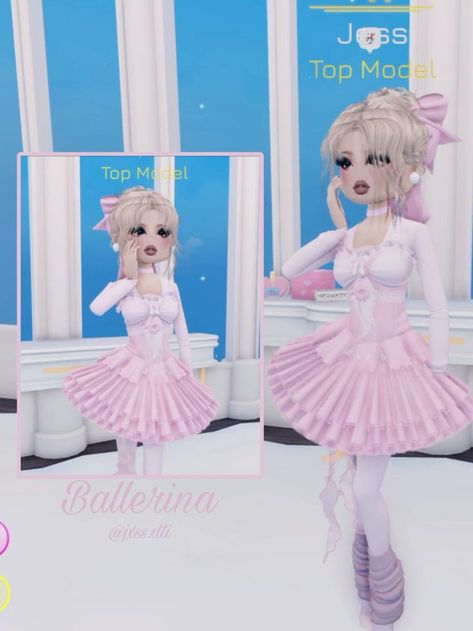 Dti Roblox Ballerina, Dti Outfits Idea Pink, Dti Fits Ballerina, Dti Theme Ballerina, Ballerina Dti Outfit, Ballerina Outfit Dress To Impress, Dti Poses Numbers, Dress To Impress Ballerina, Dancer Dress To Impress