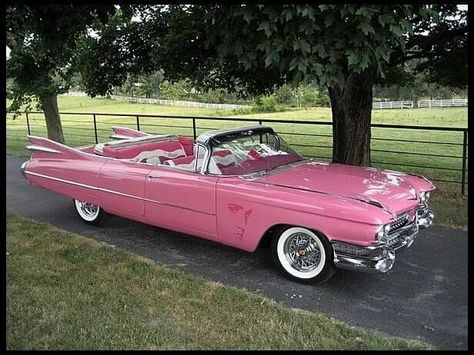 Corolla Modified, Cadillac Convertible, Pink Convertible, 1959 Cadillac, Old Vintage Cars, Pink Cadillac, Pink Car, Classy Cars, Pretty Cars