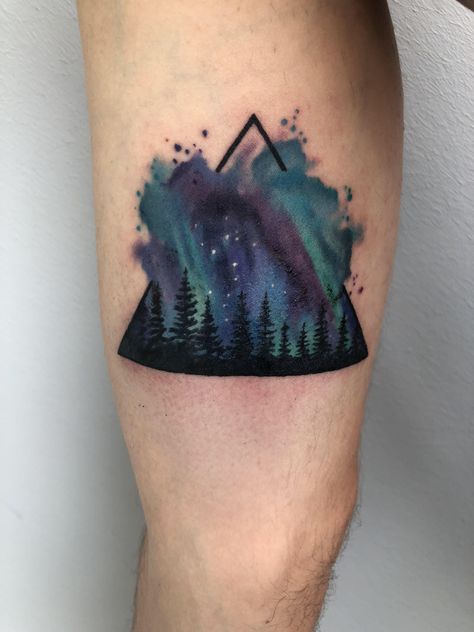 Night sky tattoo inspiration Small Galaxy Tattoos For Women, Cute Tattoo Cover Up Ideas, Finland Tattoo Ideas, Aurora Tattoo Ideas, Tattoo Ideas Cover Up, Wrist Tattoo Cover Up Ideas, Alaska Tattoo Ideas, Good Cover Up Tattoos Ideas, Alaska Tattoos