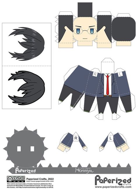 Horimiya: Izumi Miyamura Paperized Horimiya Izumi, Anime Papercraft, Paperized Crafts, Anime Template, Papercraft Anime, Izumi Miyamura, Paper Cutout Art, Anime Paper, Paper Toys Template