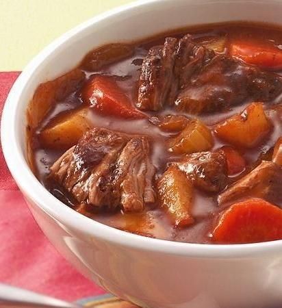 This classic is one of Betty’s most popular slow-cooker recipes! This traditional beef stew will bring you back to your childhood, thanks to a savory mixture of veggies, beef and beef bouillon. We use tapioca to thick here because it won’t break down over a long cooking time (unlike flour or cornstarch, which break down quickly and are best added at the end of the cooking time). Lamb Shank Stew, Short Rib Beef Stew, Wine Cafe, Old Fashioned Beef Stew, Wine Pizza, Root Vegetables Recipes, Ale Recipe, Paleo Vegetarian, Malt Beer