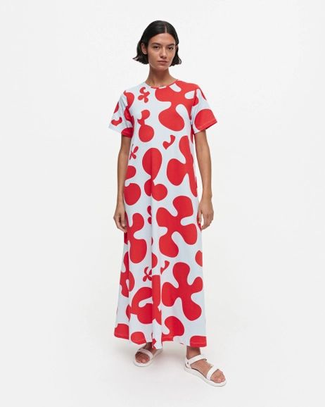 Marimekko's new clothing collection - Marimekko Cupro Dress, Marimekko Dress, Maija Isola, Cotton Jersey Dress, Cotton Poplin Dress, Coordinating Outfits, Maxi Jersey Dress, Message In A Bottle, Poplin Dress